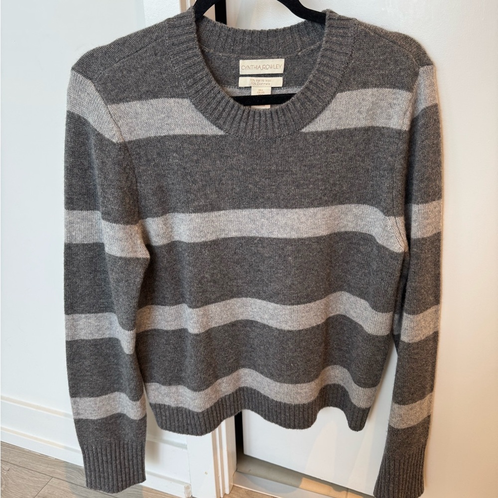 Cynthia Rowley Gray Striped Sweater
